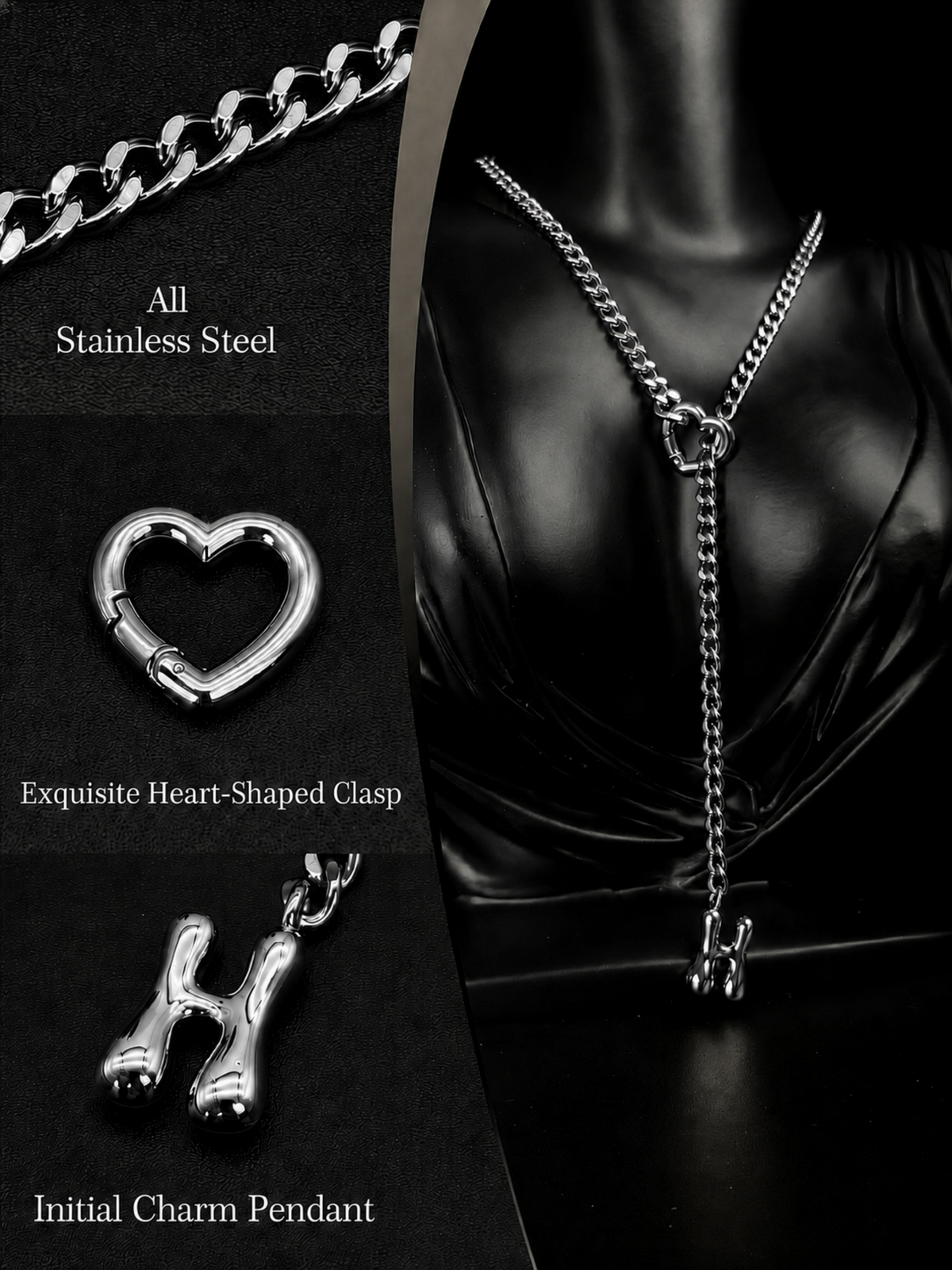 WILDCHOK - Initial Charm Slip Chain Choker