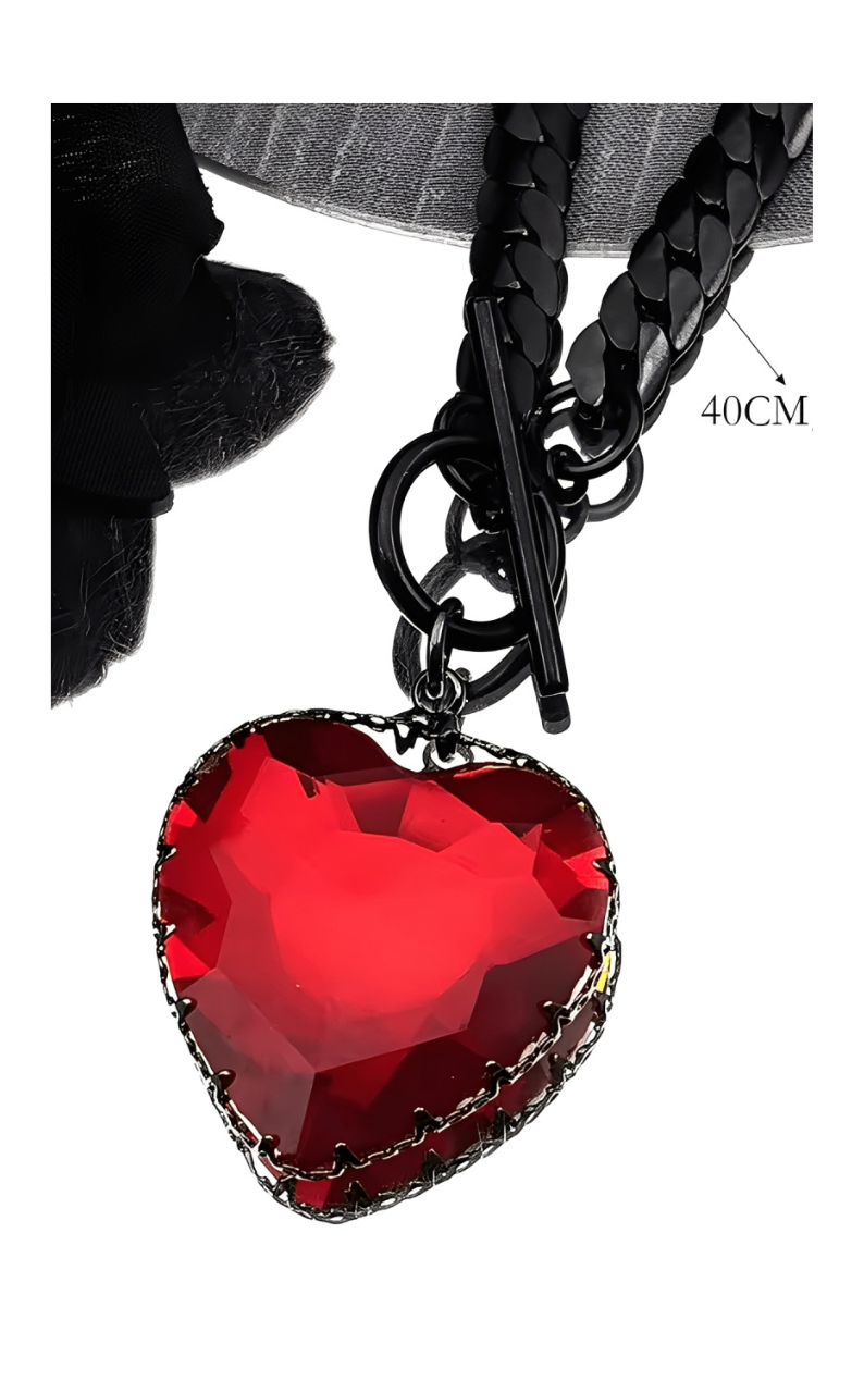 WILDCHOK - Heart Glass Pendant Choker