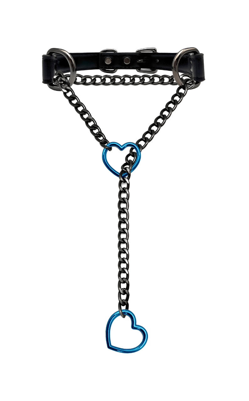 WILDCHOK - Heart Slip Chain Leather Choker Collar