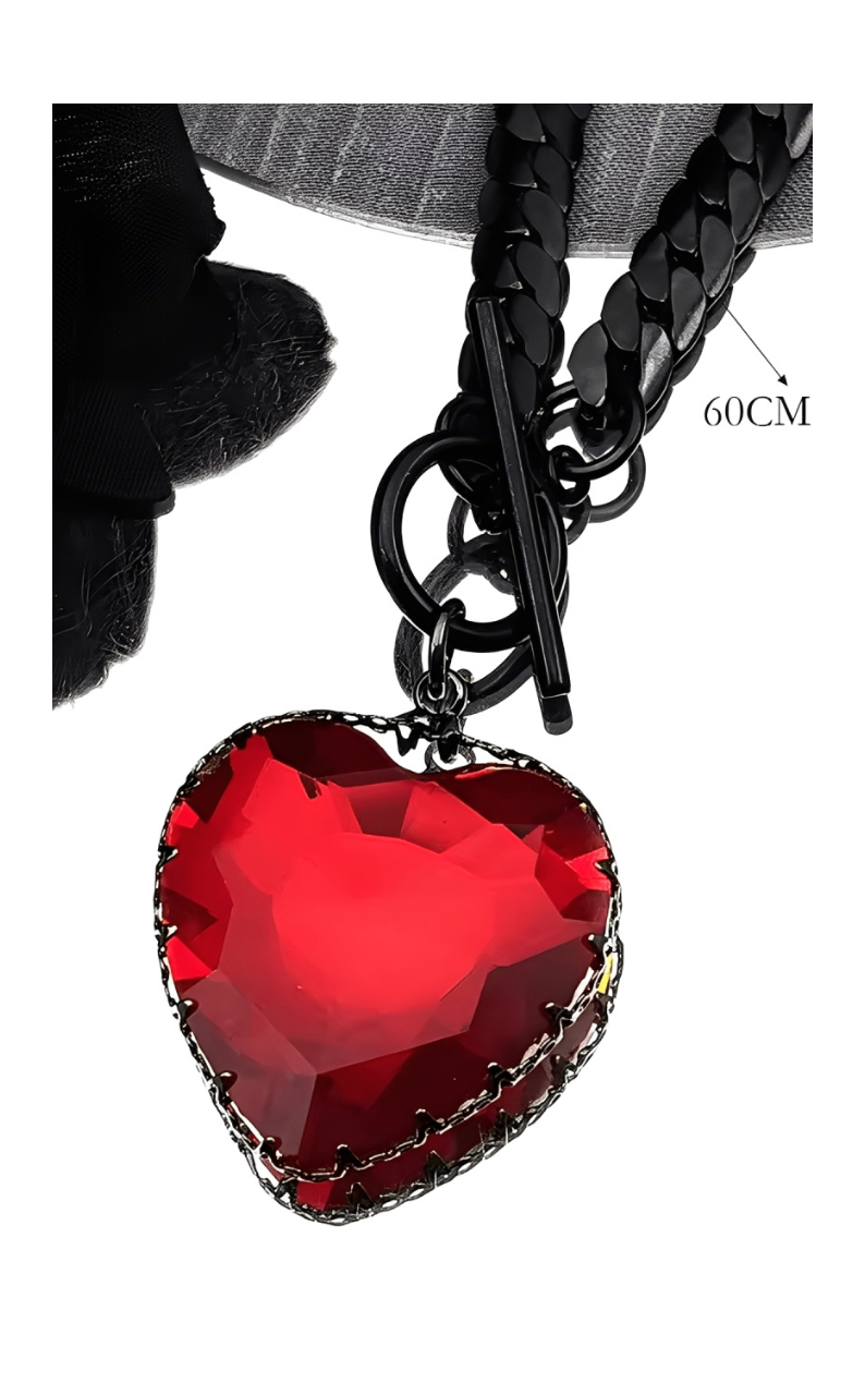 WILDCHOK - Heart Glass Pendant Choker