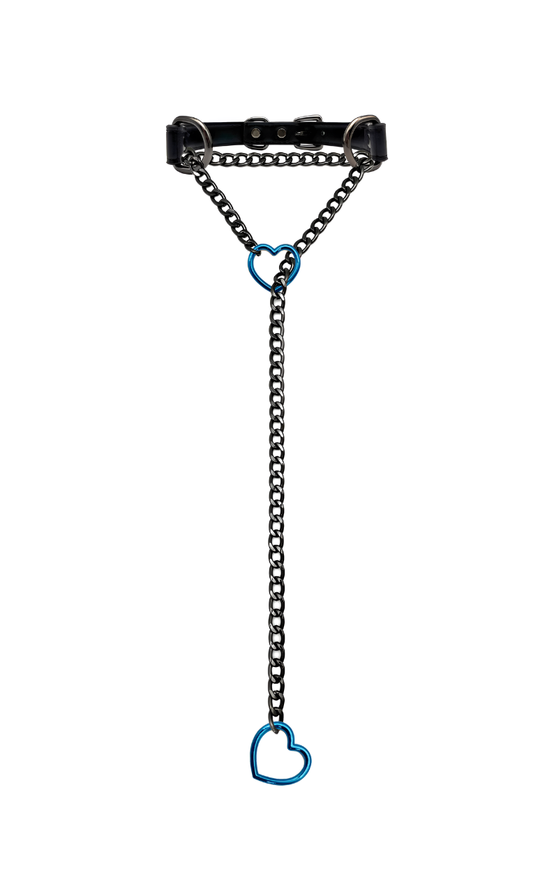 WILDCHOK - Heart Slip Chain Leather Choker Collar