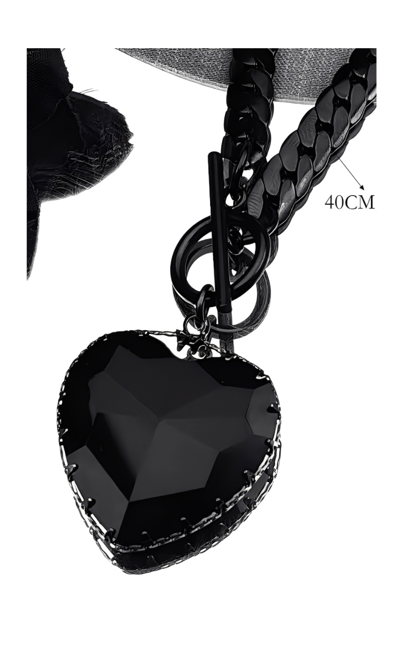 WILDCHOK - Heart Glass Pendant Choker