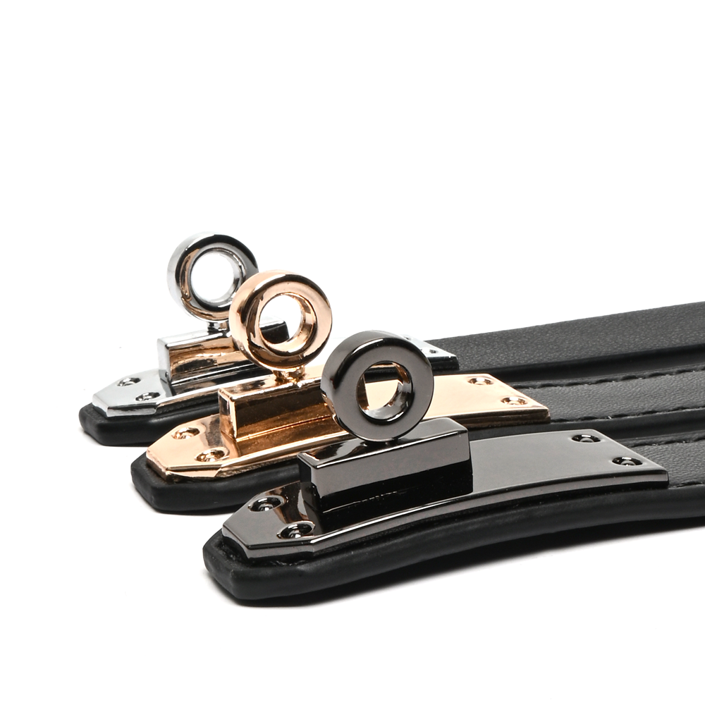 WILDCHOK Black Leather Choker | Metal Turn Lock