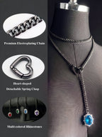 WILDCHOK - Gemstone Charm Loop Choker