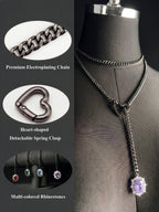 WILDCHOK - Gemstone Charm Loop Choker