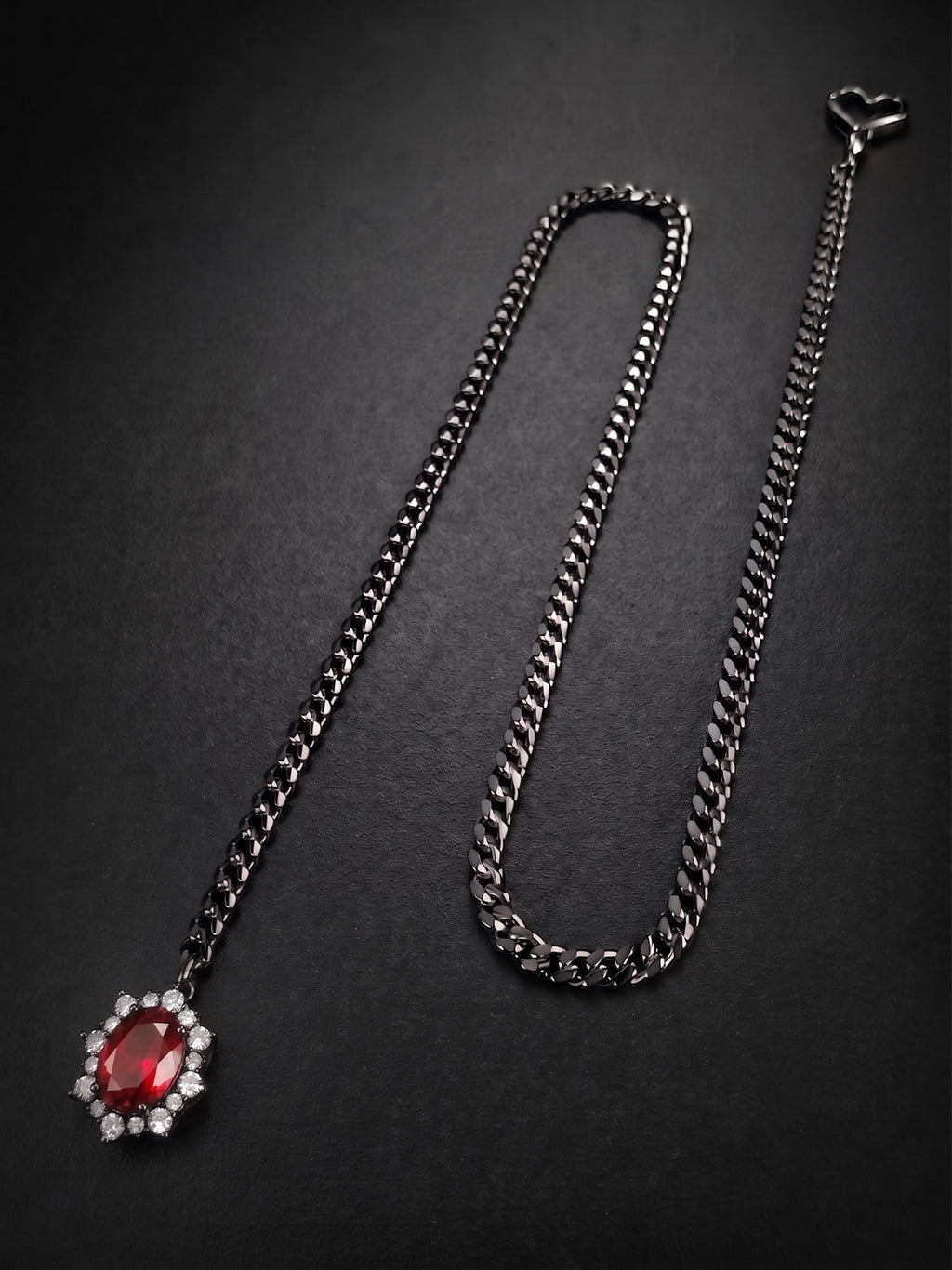 WILDCHOK - Gemstone Charm Slip Chain Choker