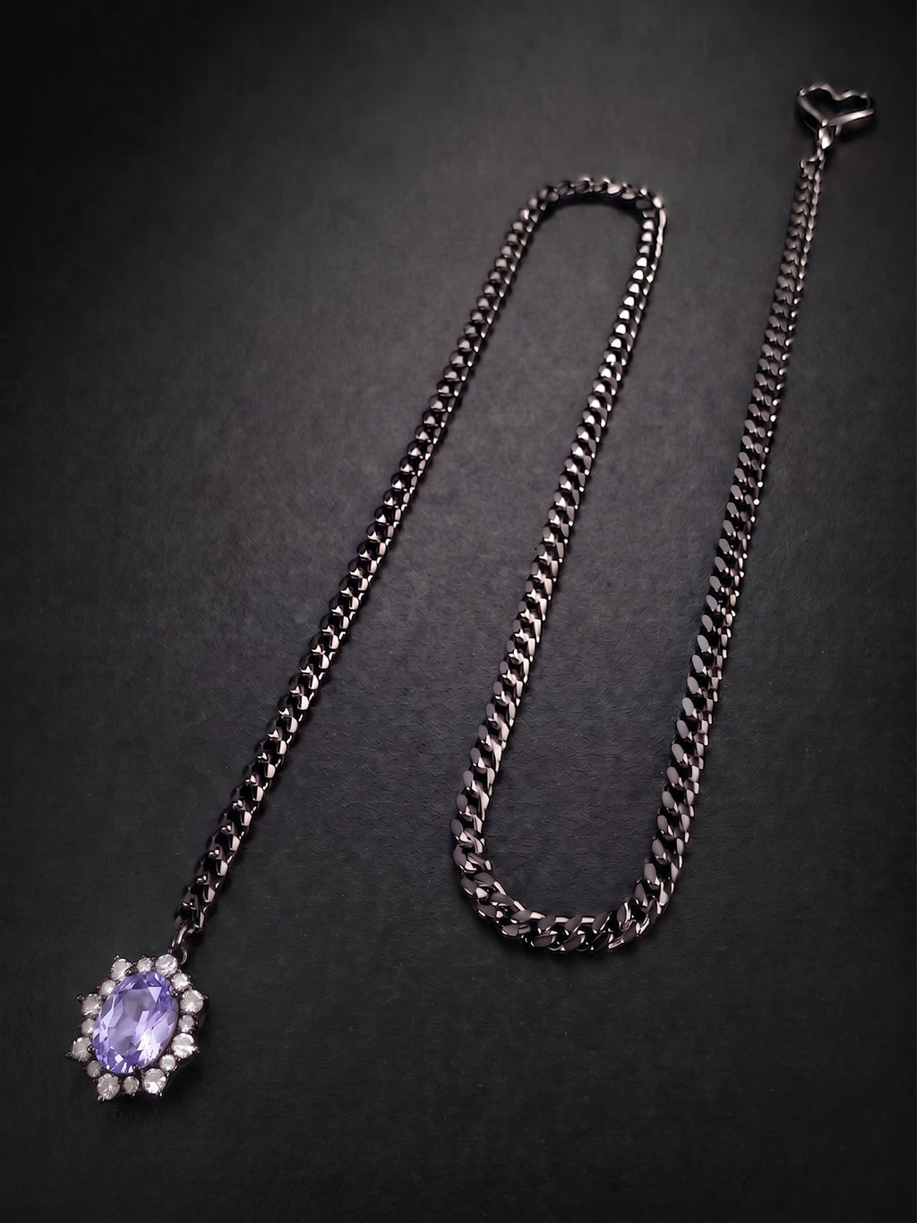 WILDCHOK - Gemstone Charm Slip Chain Choker