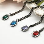 WILDCHOK - Gemstone Charm Slip Chain Choker