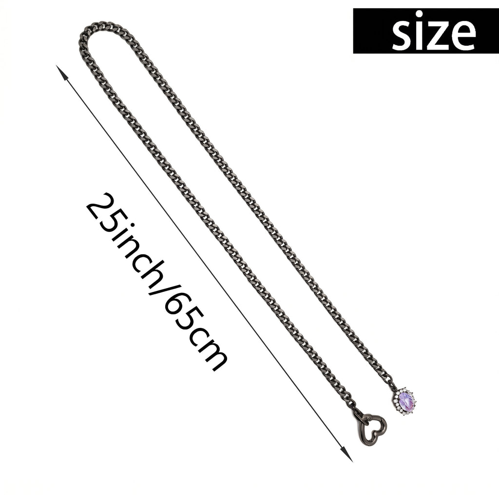 WILDCHOK - Gemstone Charm Slip Chain Choker