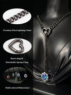 WILDCHOK - Gemstone Charm Slip Chain Choker