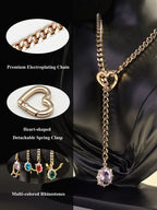 WILDCHOK - Gemstone Charm Slip Chain Choker