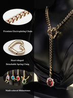WILDCHOK - Gemstone Charm Slip Chain Choker