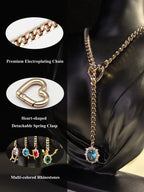 WILDCHOK - Gemstone Charm Slip Chain Choker
