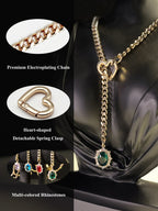 WILDCHOK - Gemstone Charm Slip Chain Choker