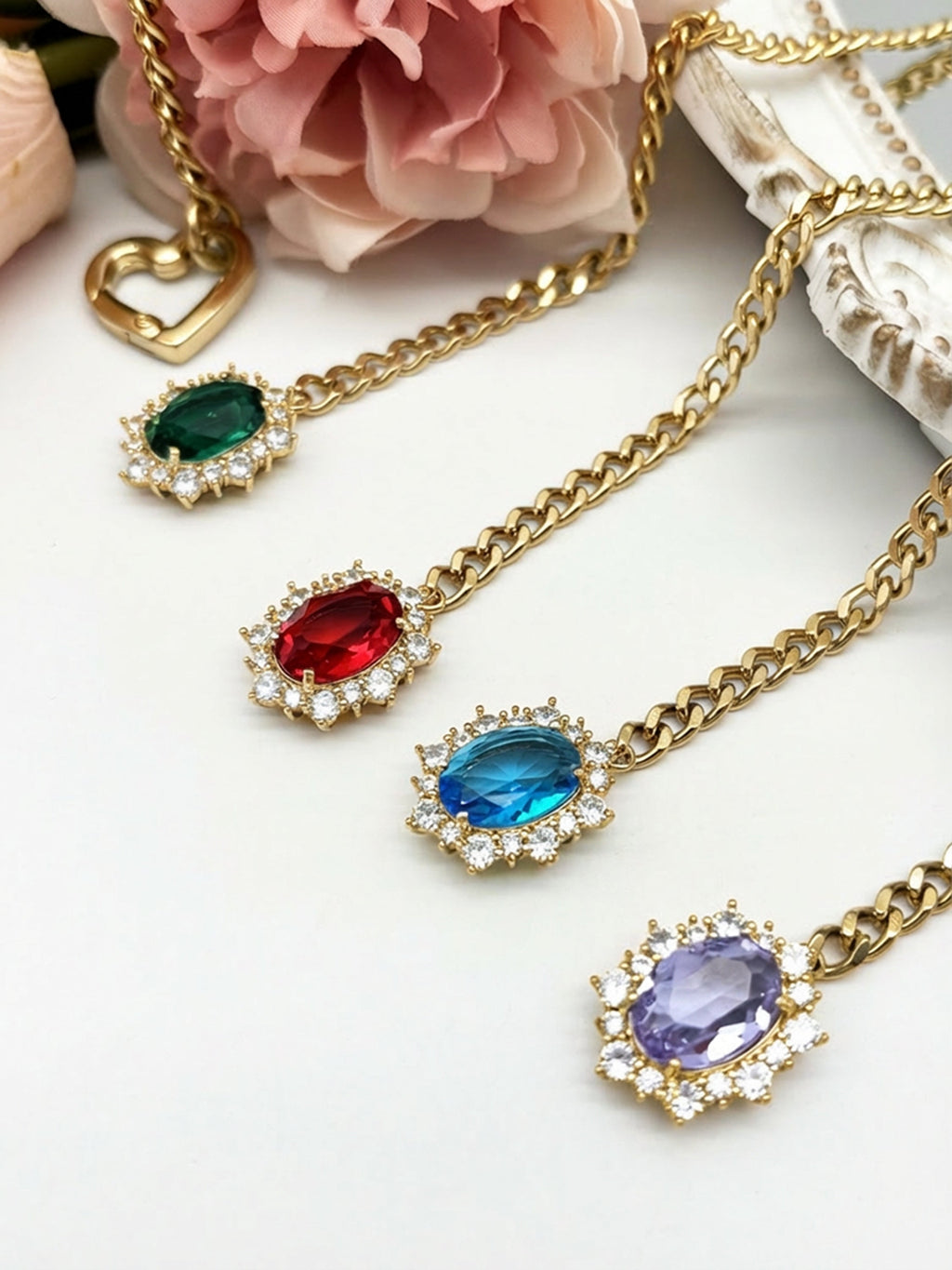 WILDCHOK - Gemstone Charm Loop Choker