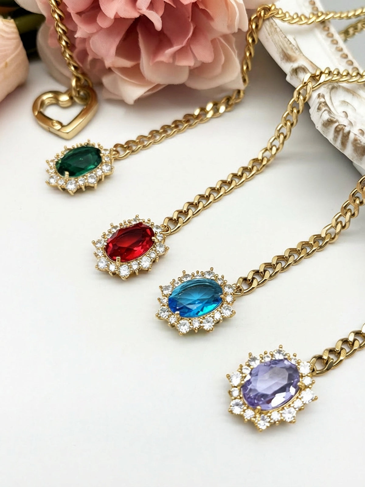 WILDCHOK - Gemstone Charm Loop Choker