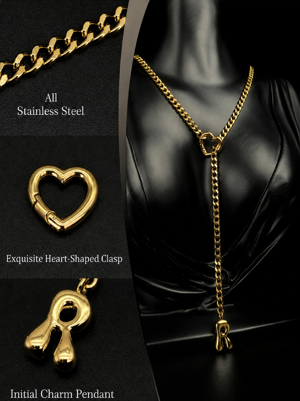 WILDCHOK - Initial Charm Slip Chain Choker