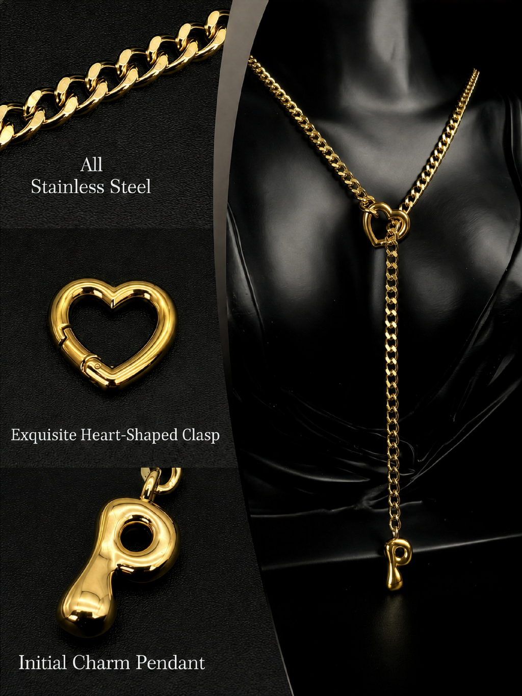 WILDCHOK - Initial Charm Slip Chain Choker