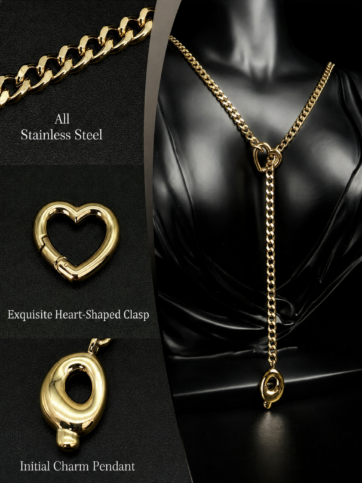 WILDCHOK - Initial Charm Slip Chain Choker