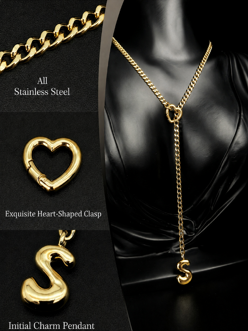 WILDCHOK - Initial Charm Slip Chain Choker