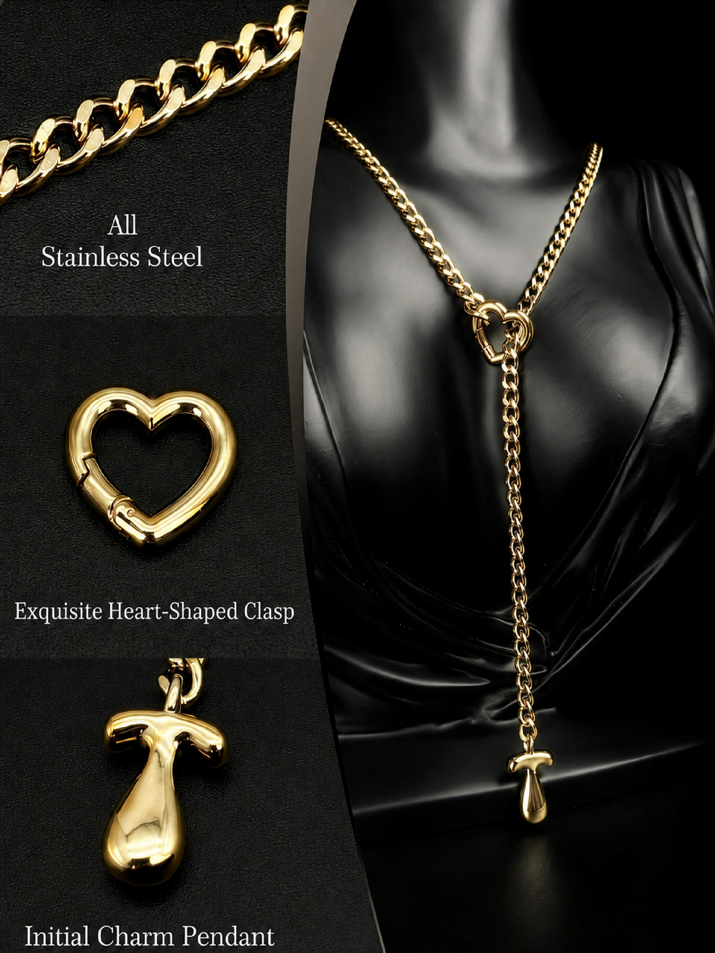 WILDCHOK - Initial Charm Slip Chain Choker