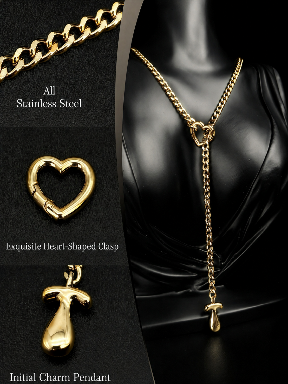WILDCHOK - Initial Charm Slip Chain Choker