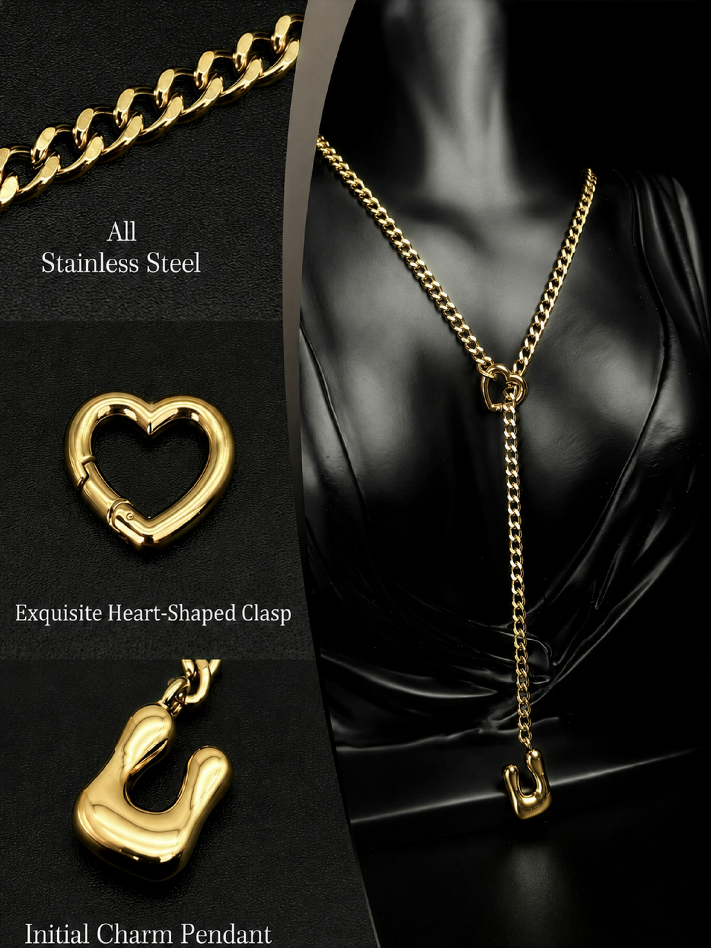 WILDCHOK - Initial Charm Slip Chain Choker