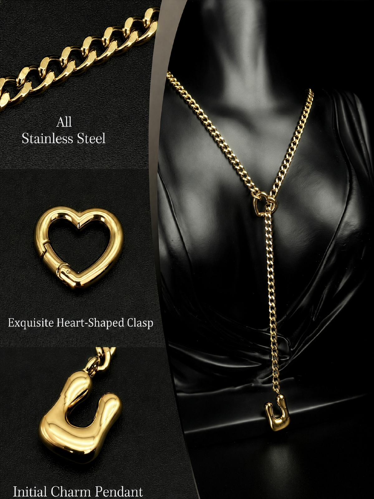 WILDCHOK - Initial Charm Slip Chain Choker