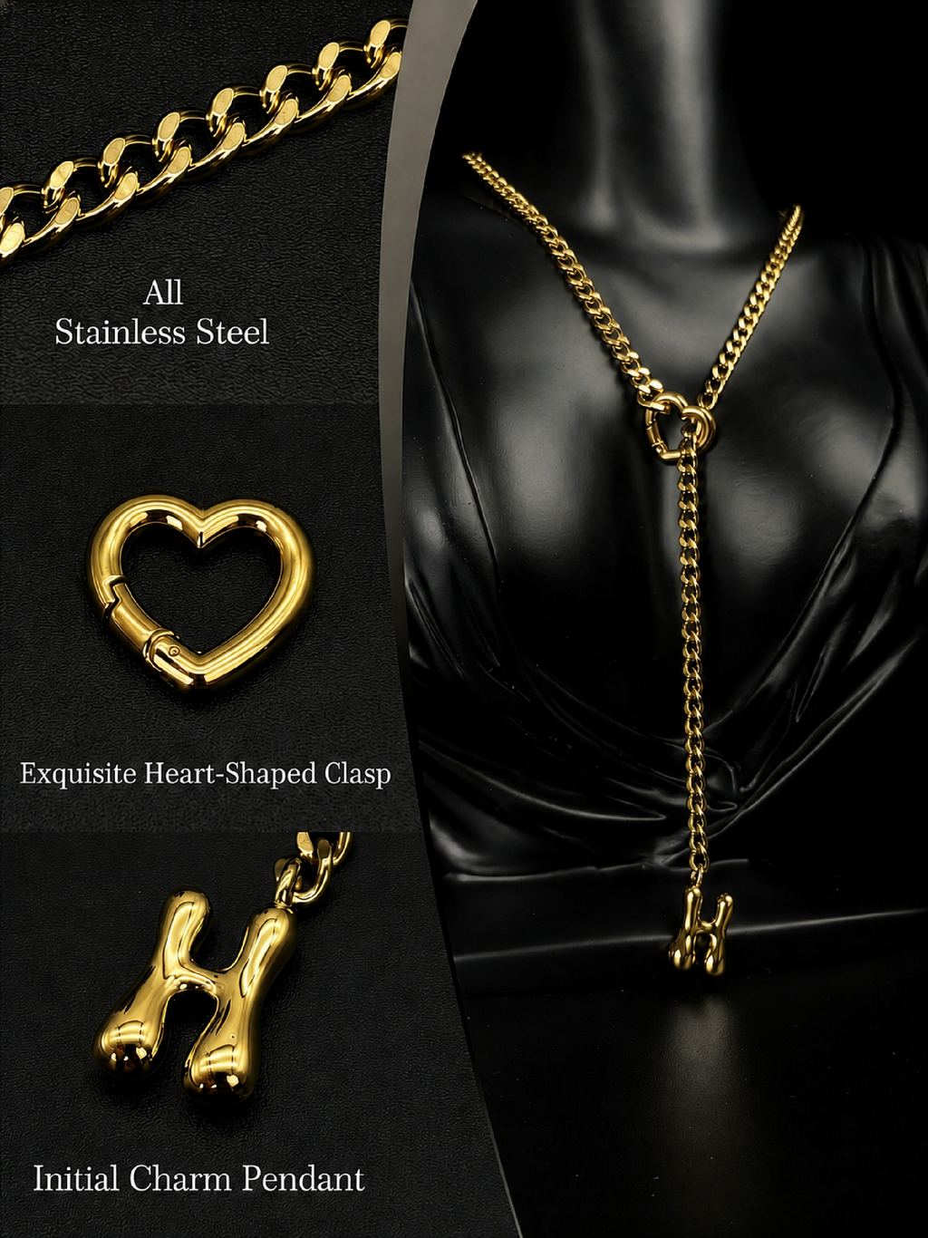 WILDCHOK - Initial Charm Slip Chain Choker