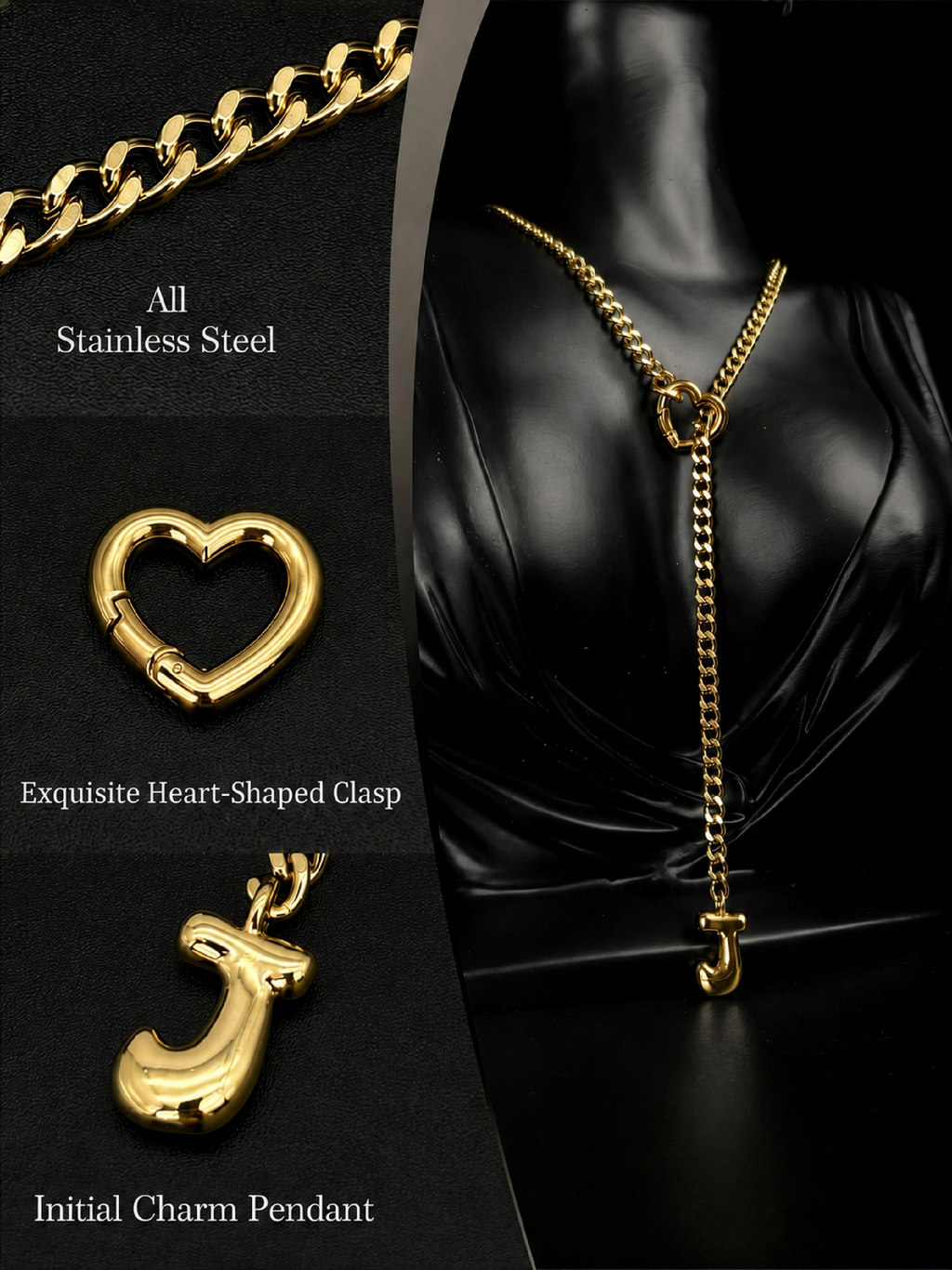 WILDCHOK - Initial Charm Slip Chain Choker