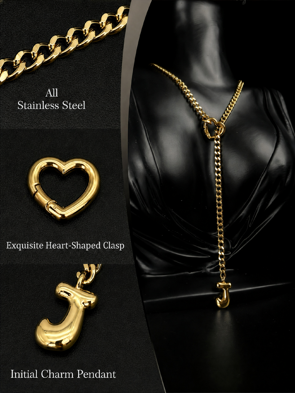 WILDCHOK - Initial Charm Slip Chain Choker
