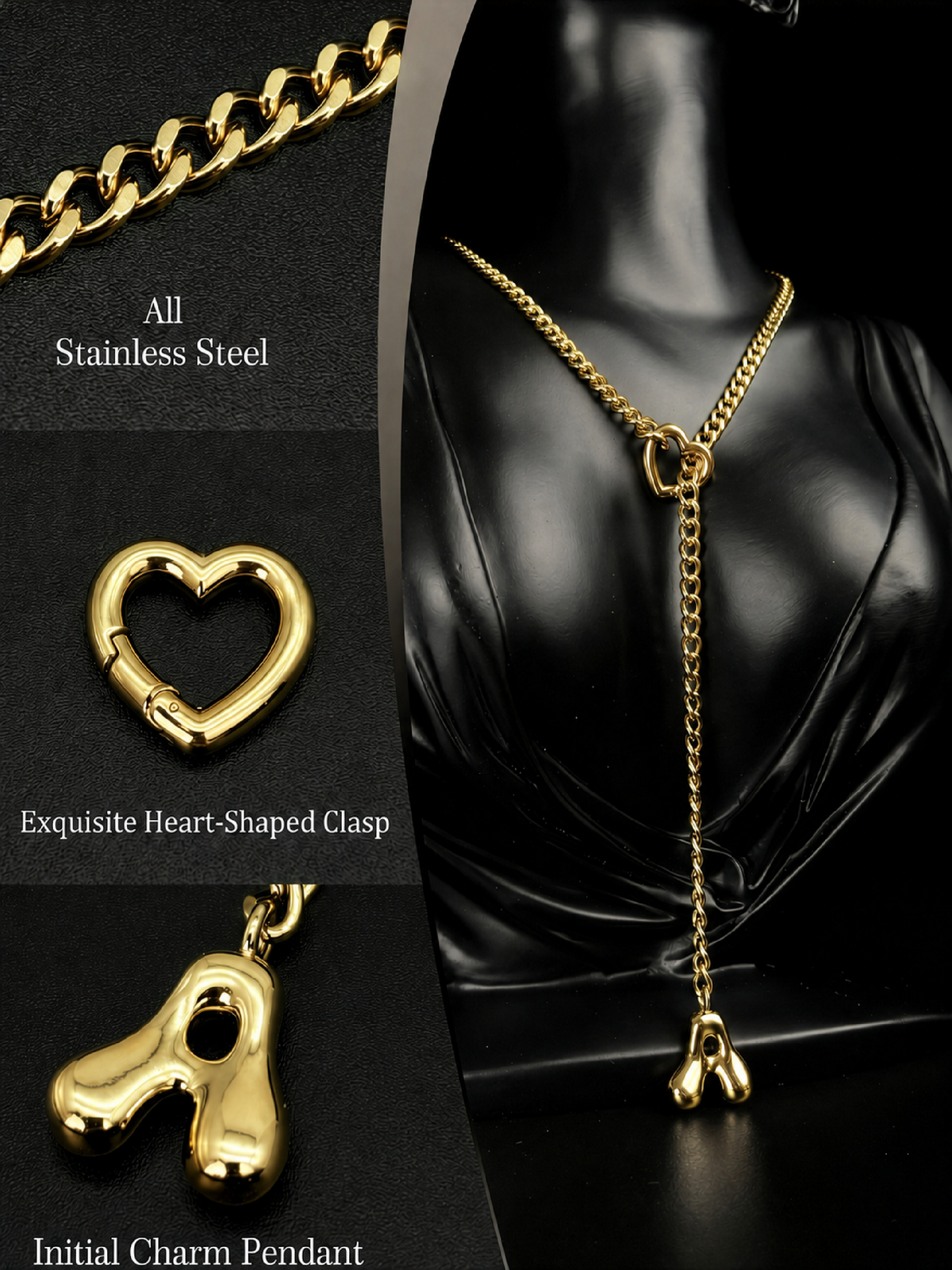 WILDCHOK - Initial Charm Slip Chain Choker