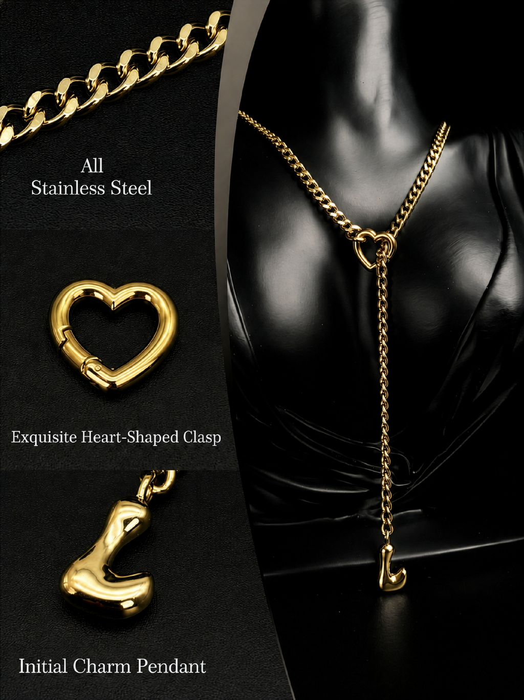 WILDCHOK - Initial Charm Slip Chain Choker