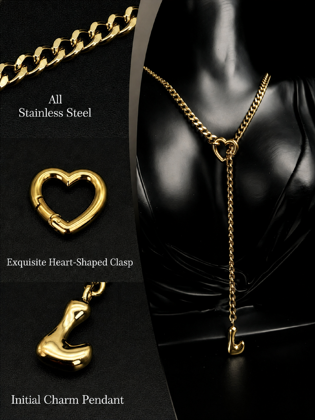 WILDCHOK - Initial Charm Slip Chain Choker