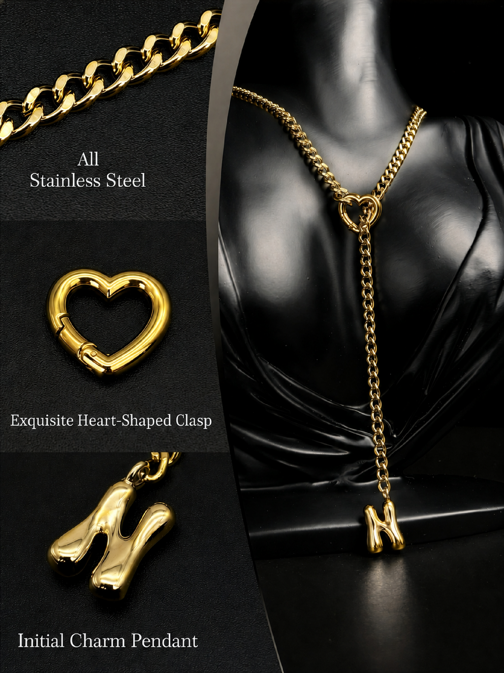 WILDCHOK - Initial Charm Slip Chain Choker