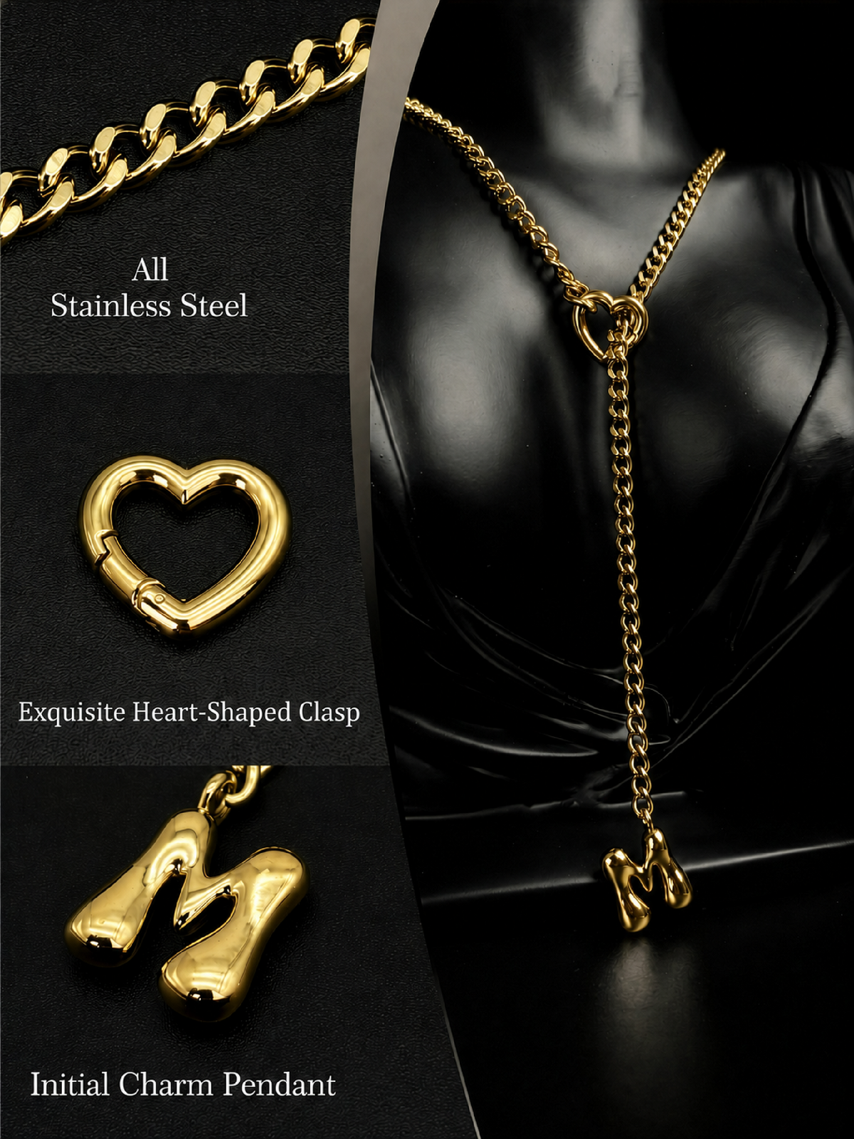 WILDCHOK - Initial Charm Slip Chain Choker