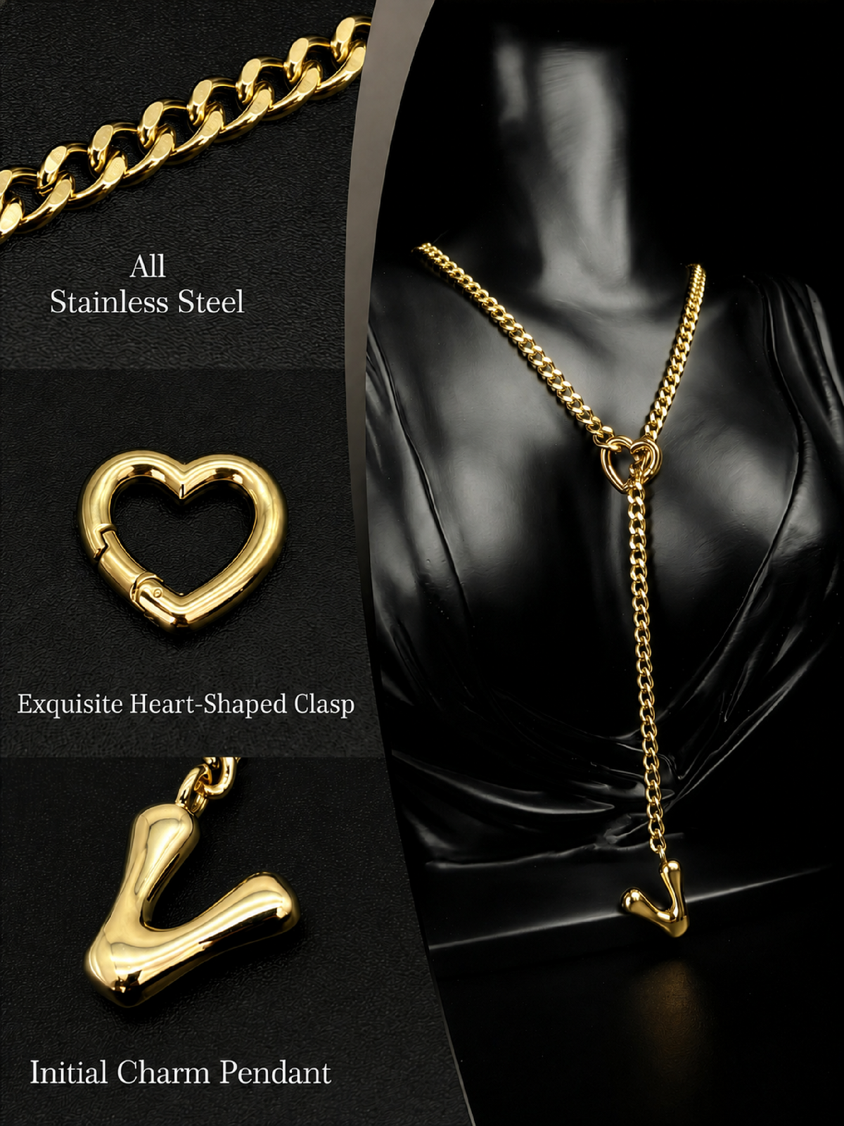 WILDCHOK - Initial Charm Slip Chain Choker