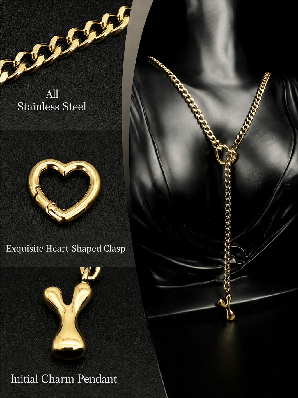 WILDCHOK - Initial Charm Slip Chain Choker