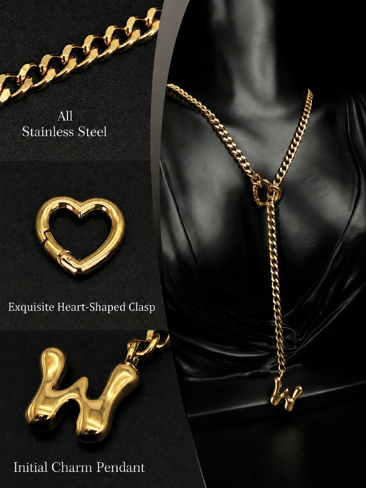 WILDCHOK - Initial Charm Slip Chain Choker