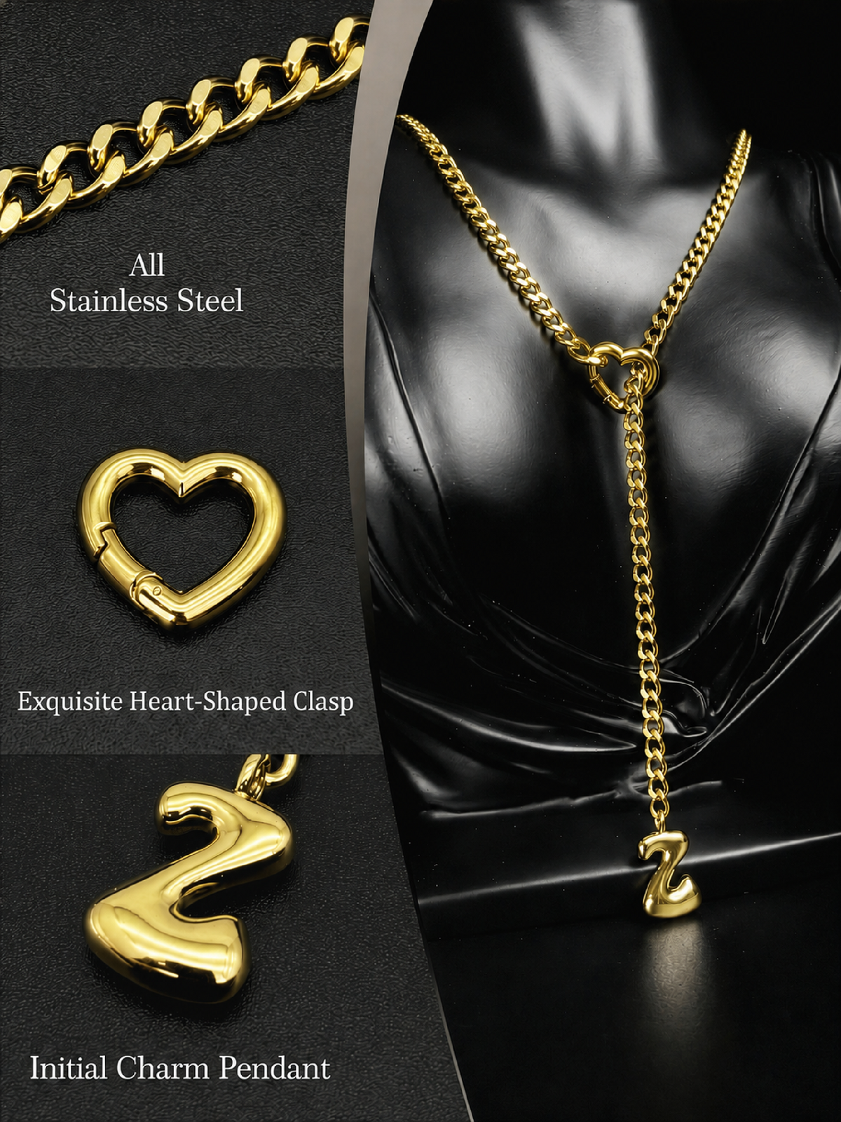 WILDCHOK - Initial Charm Slip Chain Choker