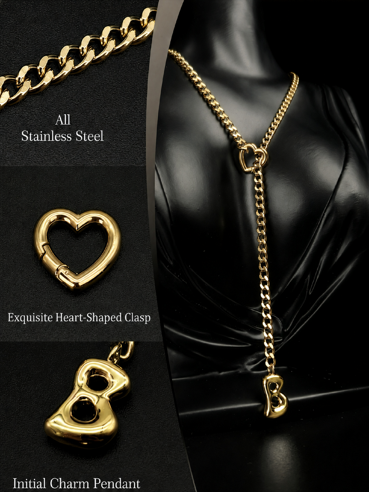 WILDCHOK - Initial Charm Slip Chain Choker
