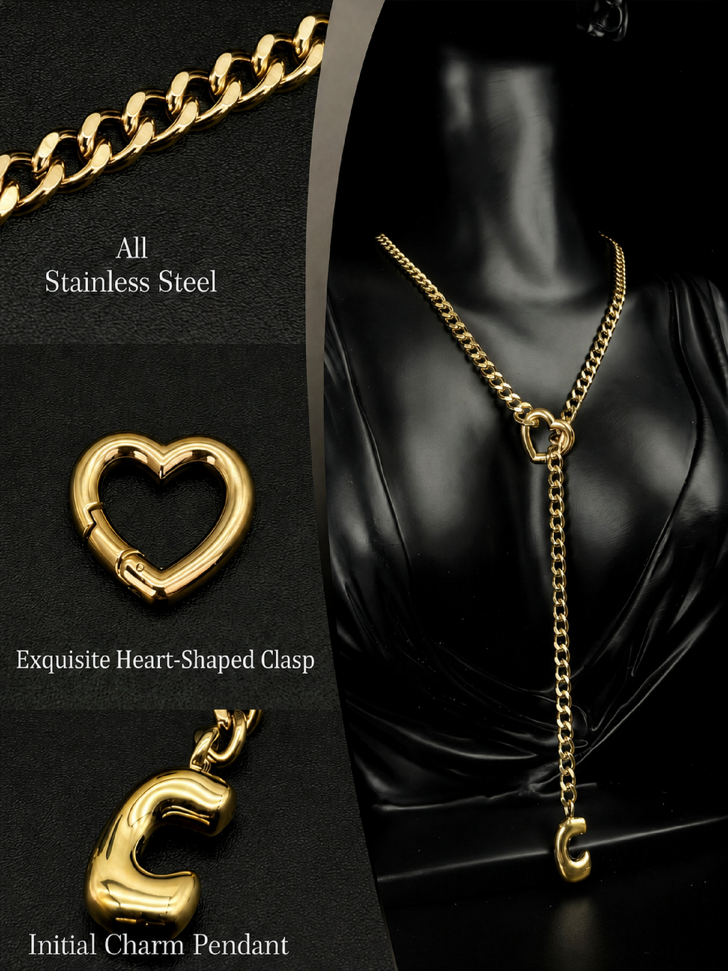WILDCHOK - Initial Charm Slip Chain Choker