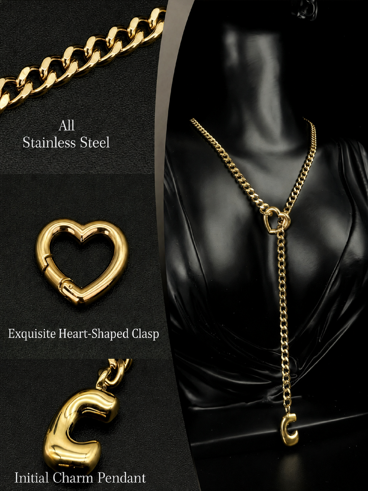 WILDCHOK - Initial Charm Slip Chain Choker