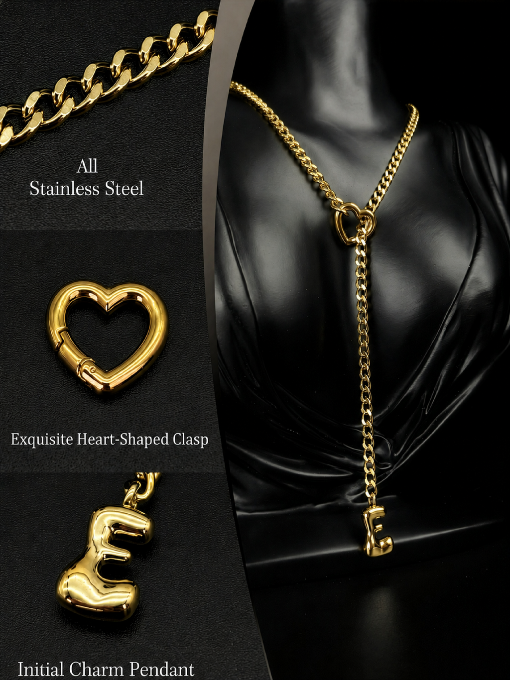 WILDCHOK - Initial Charm Slip Chain Choker