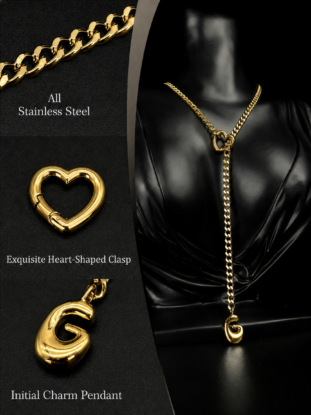WILDCHOK - Initial Charm Slip Chain Choker