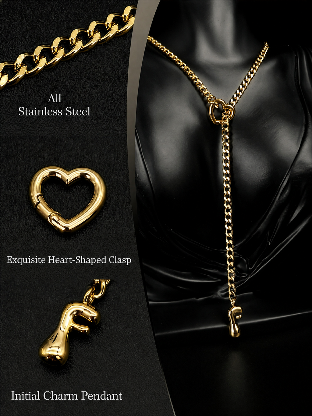 WILDCHOK - Initial Charm Slip Chain Choker