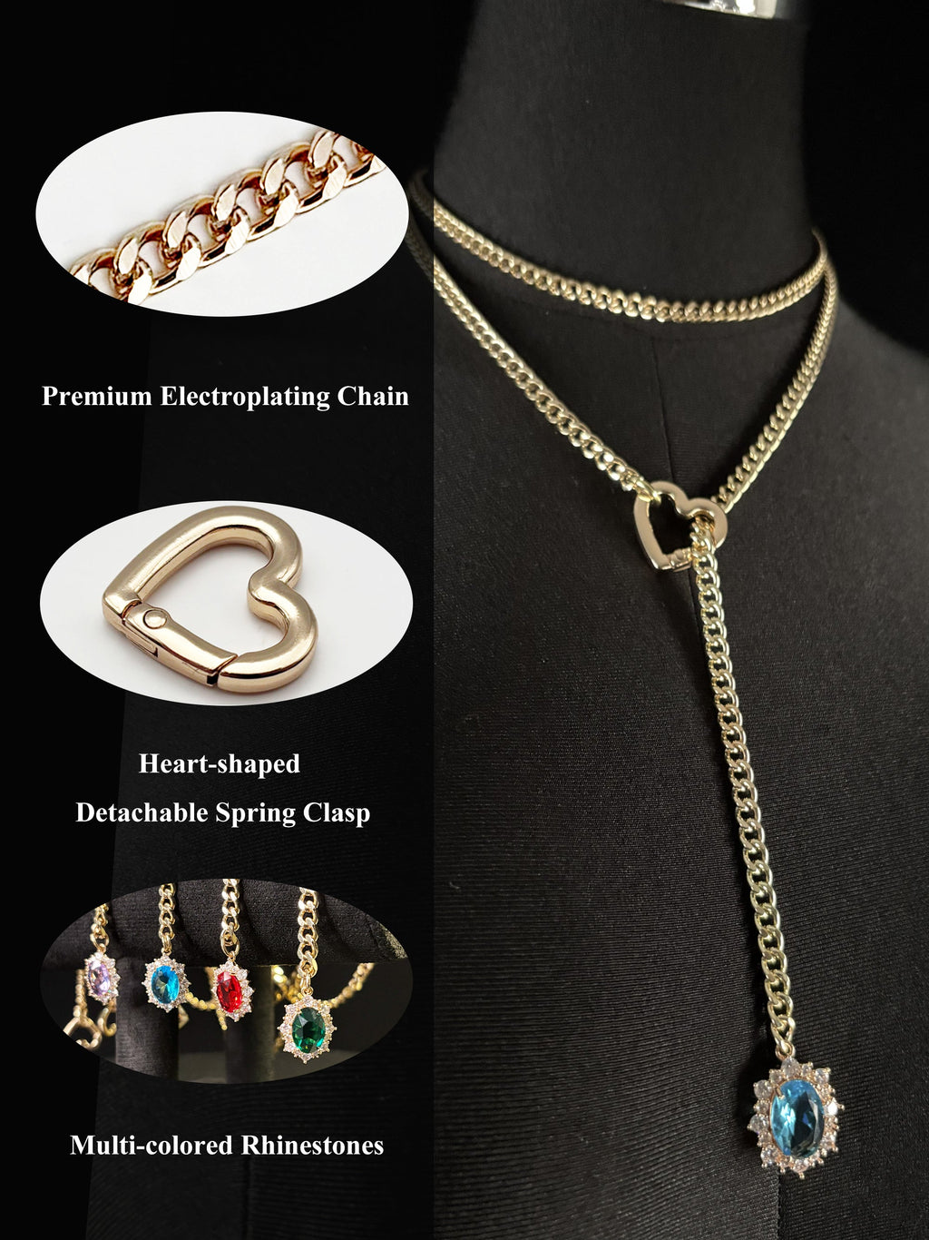 WILDCHOK - Gemstone Charm Loop Choker