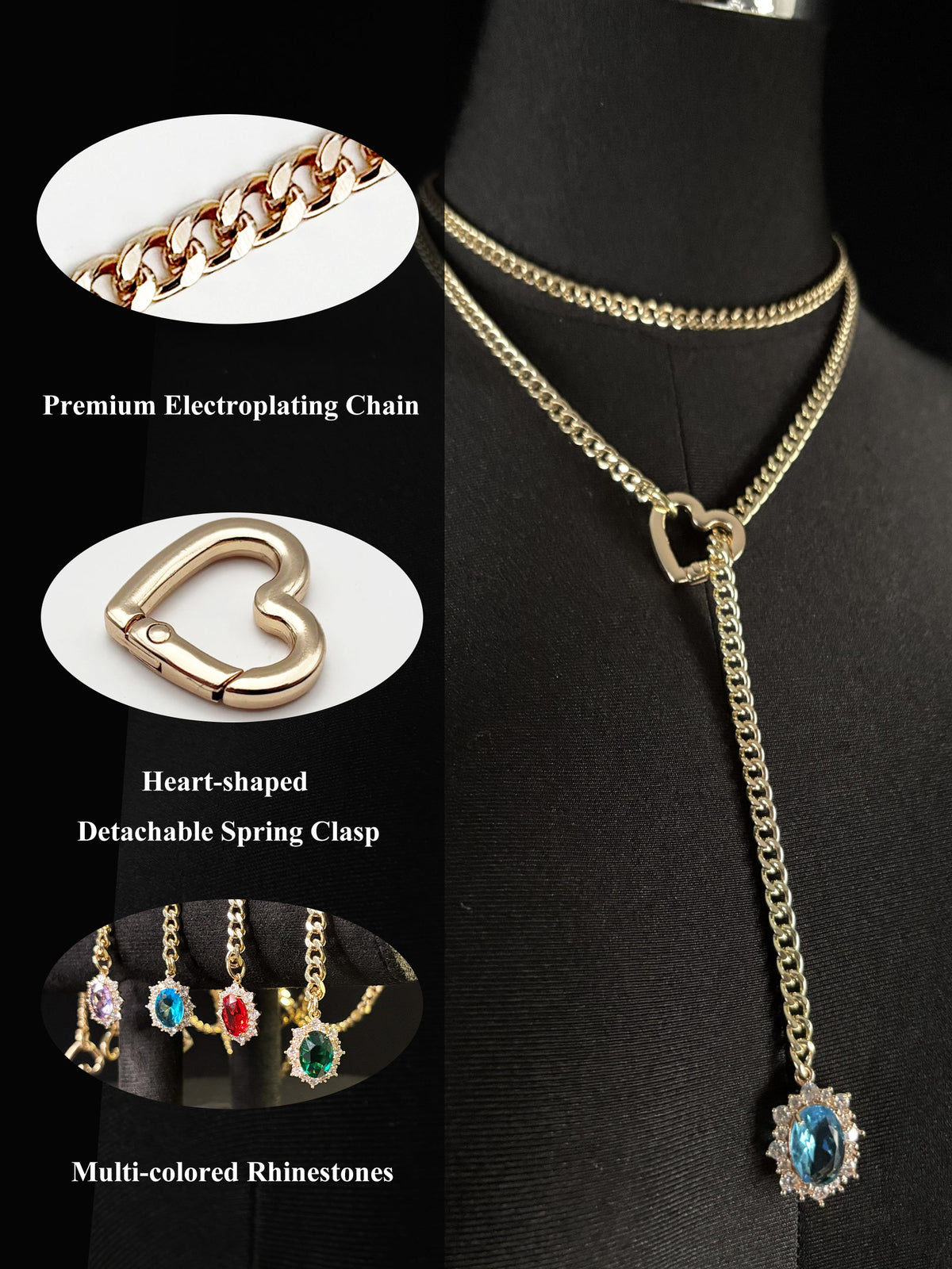 WILDCHOK - Gemstone Charm Loop Choker