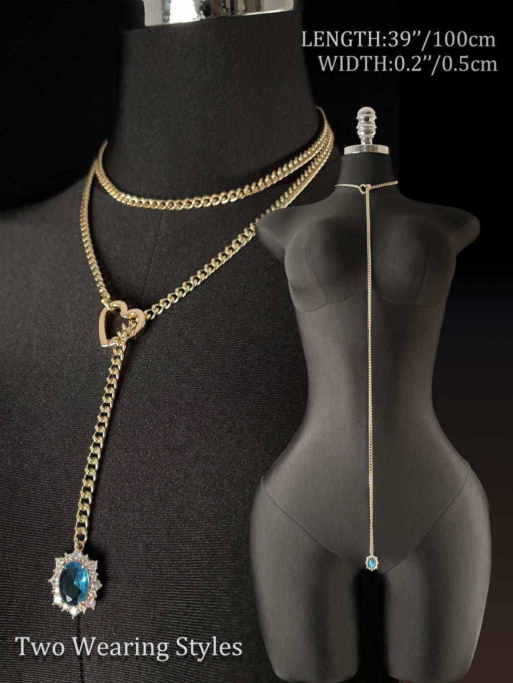 WILDCHOK - Gemstone Charm Loop Choker