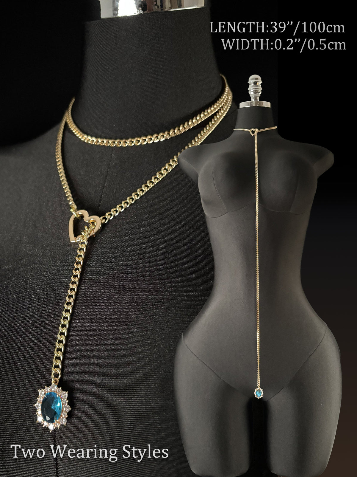 WILDCHOK - Gemstone Charm Loop Choker